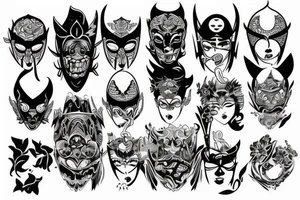 Intense Hanya Mask tattoo idea