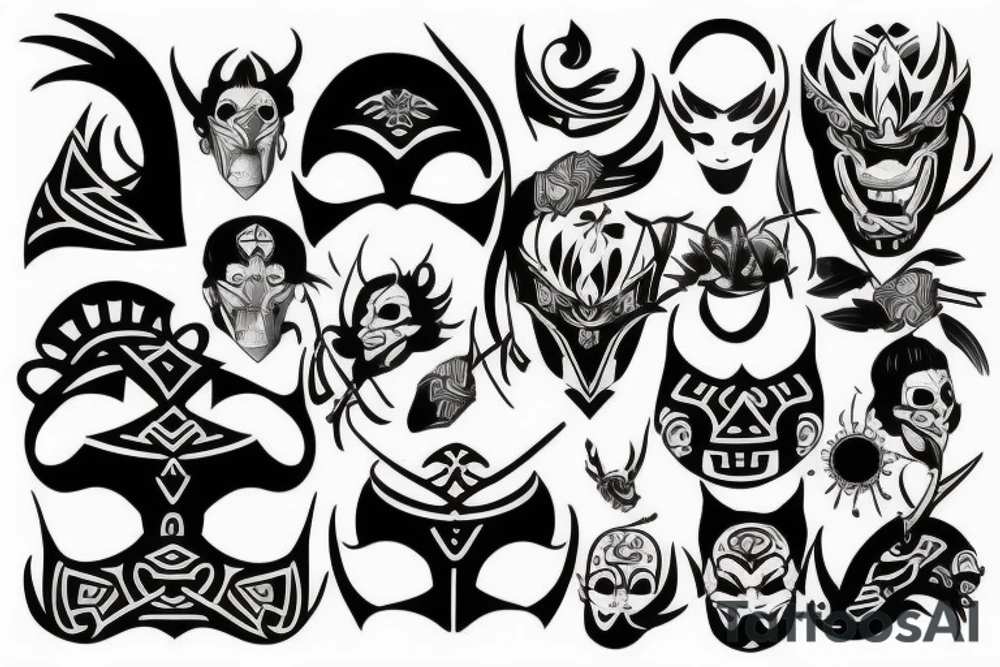 Intense Hanya Mask tattoo idea