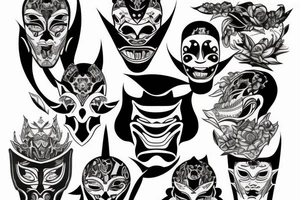 Intense Hanya Mask tattoo idea