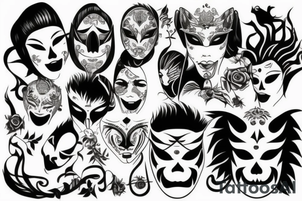 Intense Hanya Mask tattoo idea