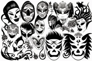 Intense Hanya Mask tattoo idea
