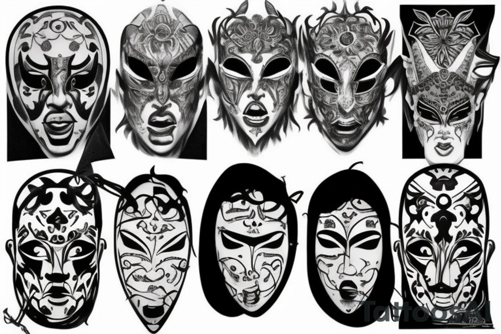 Intense Hanya Mask tattoo idea