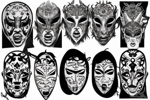 Intense Hanya Mask tattoo idea