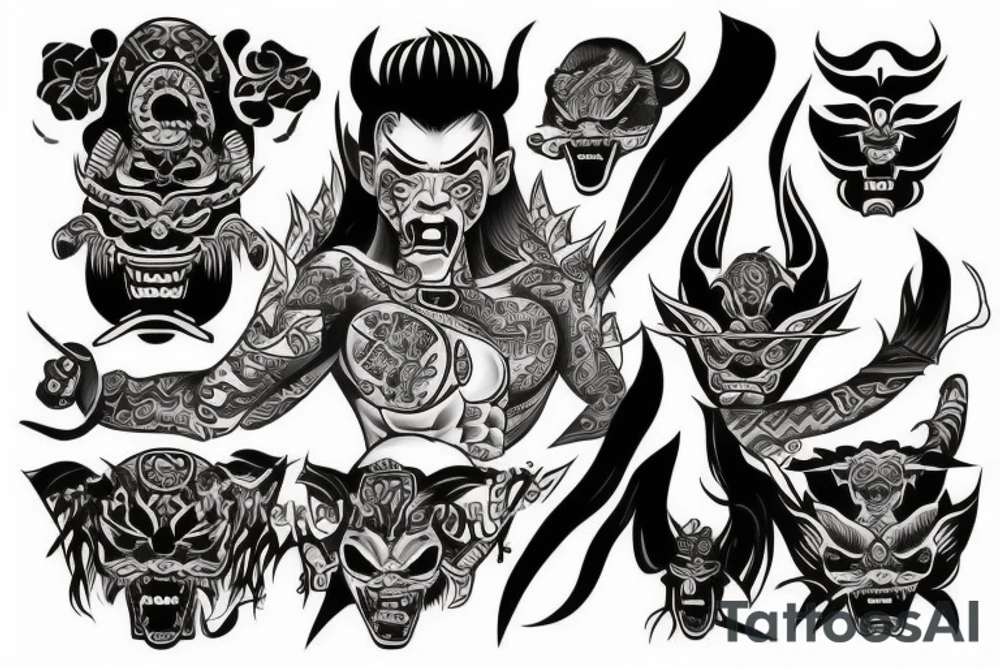 yakuza demon woman tattoo idea