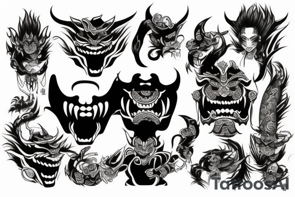 yakuza demon woman tattoo idea