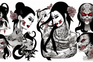 yakuza demon woman tattoo idea