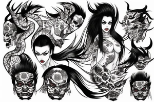 yakuza demon woman tattoo idea