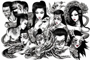yakuza demon woman tattoo idea