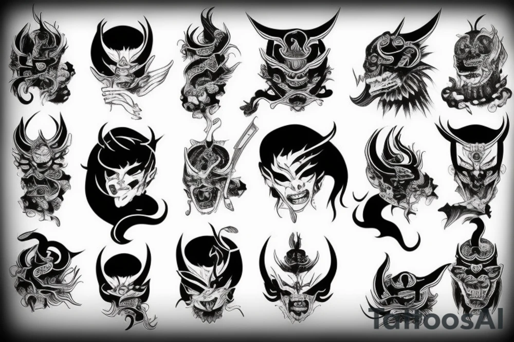 yakuza demon woman tattoo idea