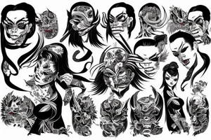 yakuza demon woman tattoo idea