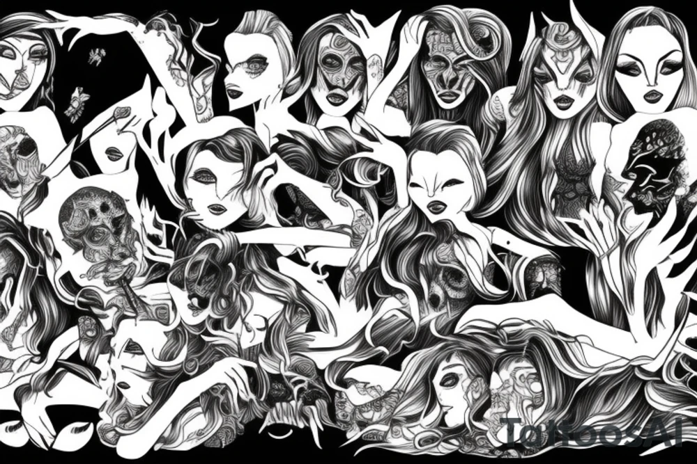 demon woman tattoo idea