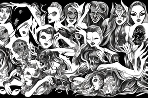 demon woman tattoo idea