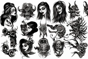 demon woman tattoo idea