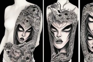demon woman tattoo idea
