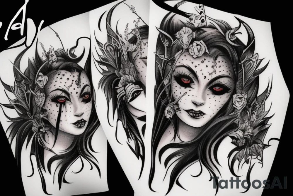 demon woman tattoo idea