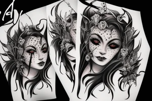 demon woman tattoo idea