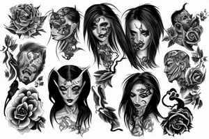 demon woman tattoo idea