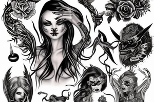 demon woman tattoo idea