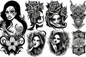 Demonic girl tattoo idea