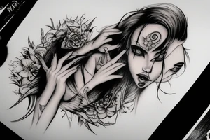 Demonic girl tattoo idea