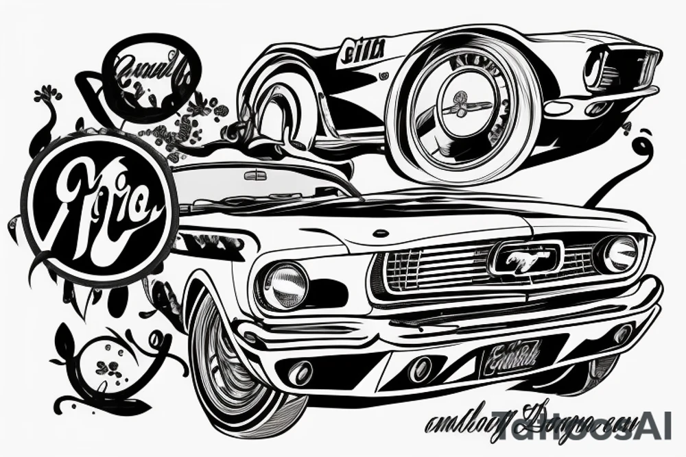 1960’s Ford Mustang on my chest tattoo idea