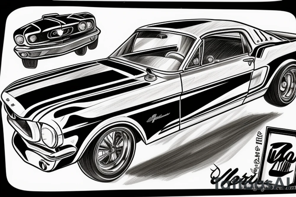 1960’s Ford Mustang on my chest tattoo idea