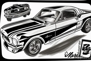 1960’s Ford Mustang on my chest tattoo idea