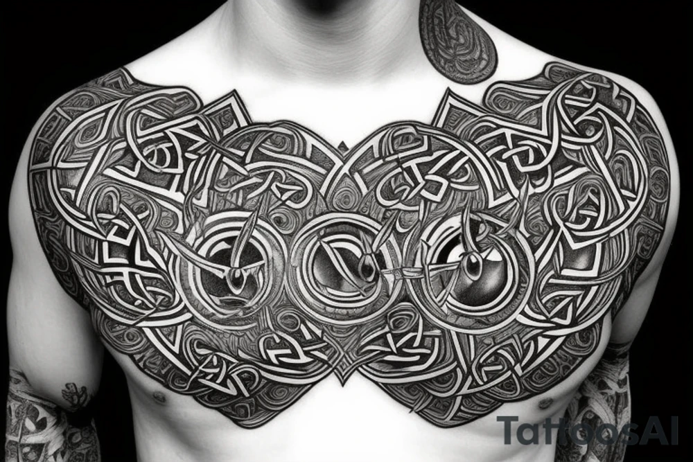 Celtic Demon Woman Gorgeous Wicked smirk Fierce Feral Intricate Detailed Elaborate Comprehensive Runic Gorgeous Expanded tattoo idea
