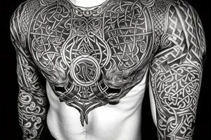 Celtic Demon Woman Gorgeous Wicked smirk Fierce Feral Intricate Detailed Elaborate Comprehensive Runic Gorgeous Expanded tattoo idea