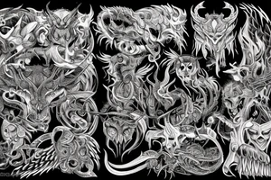 Demonic Fierce Grim Feral Intricate Elaborate Comprehensive tattoo idea