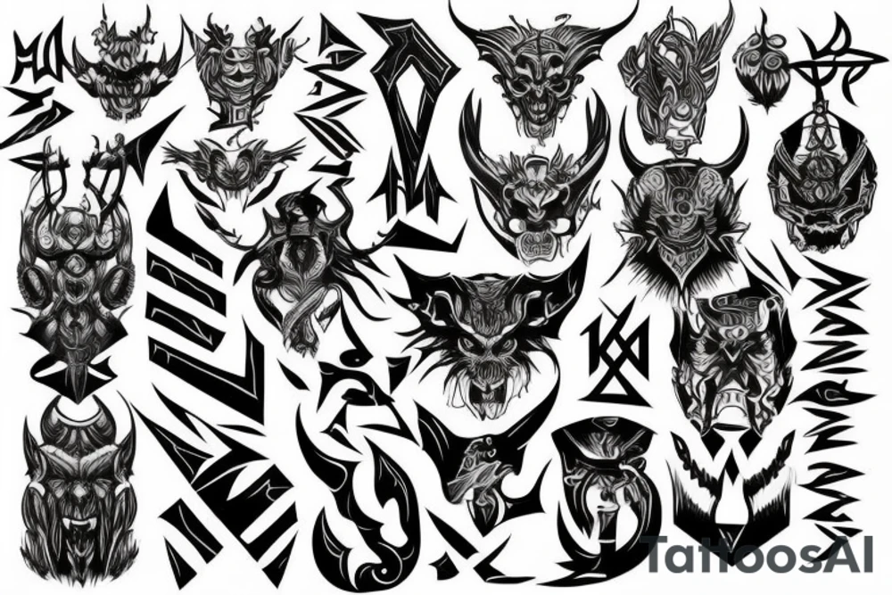 Demonic Runic tattoo idea