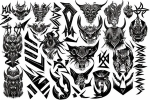 Demonic Runic tattoo idea