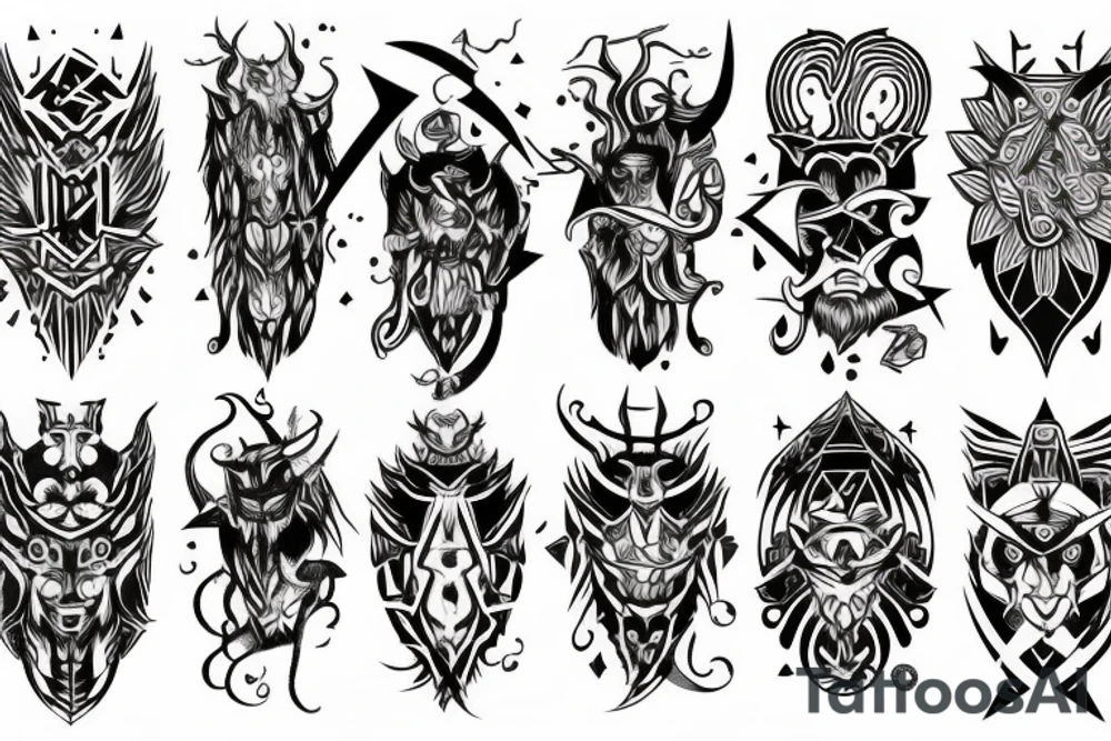 Demonic Runic tattoo idea