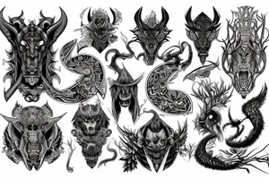 Demonic Runic Elaborate Intricate Comprehensive tattoo idea