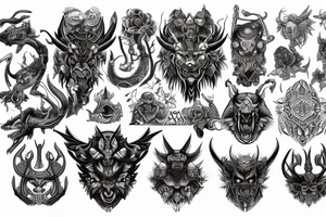 Demonic Runic Elaborate Intricate Comprehensive tattoo idea
