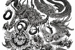 Demonic Runic Elaborate Intricate Comprehensive tattoo idea