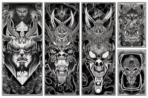 Demonic Runic Elaborate Intricate Comprehensive tattoo idea