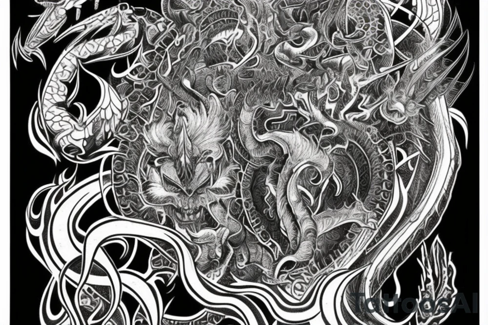 Demonic Runic Elaborate Intricate Comprehensive tattoo idea