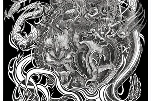 Demonic Runic Elaborate Intricate Comprehensive tattoo idea
