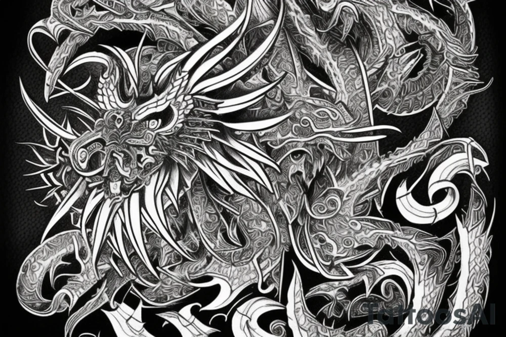 Demonic Runic Elaborate Intricate Comprehensive tattoo idea