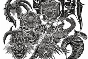 Demonic Runic Elaborate Intricate Comprehensive tattoo idea
