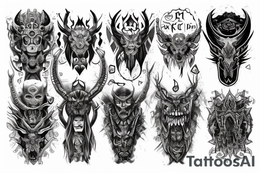 Demonic Runic Elaborate Intricate Comprehensive tattoo idea Demonic Runic Elaborate Intricate Comprehensive tattoo idea