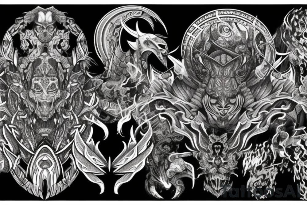 Demonic Runic Elaborate Intricate Comprehensive tattoo idea Demonic Runic Elaborate Intricate Comprehensive tattoo idea