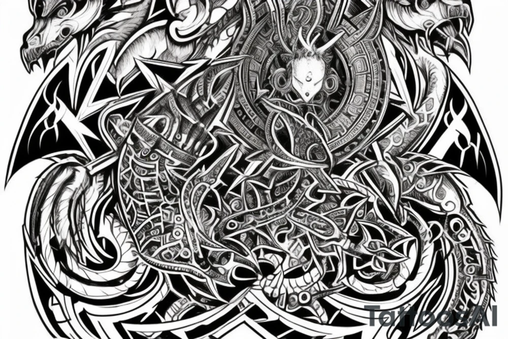 Demonic Runic Elaborate Intricate Comprehensive tattoo idea Demonic Runic Elaborate Intricate Comprehensive tattoo idea