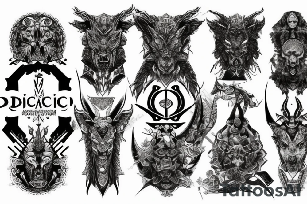 Demonic Runic Elaborate Intricate Comprehensive tattoo idea Demonic Runic Elaborate Intricate Comprehensive tattoo idea
