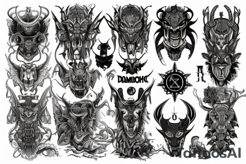 Demonic Runic Elaborate Intricate Comprehensive tattoo idea Demonic Runic Elaborate Intricate Comprehensive tattoo idea