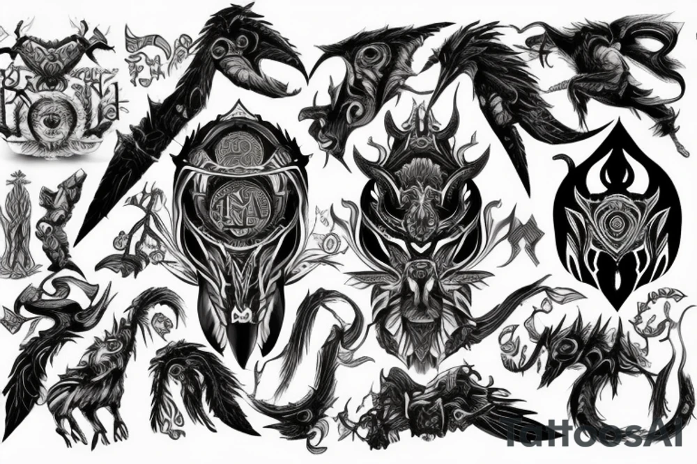 Demonic Runic Elaborate Intricate Comprehensive tattoo idea Demonic Runic Elaborate Intricate Comprehensive tattoo idea