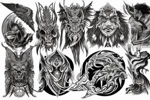 Demonic Runic Elaborate Intricate Comprehensive tattoo idea