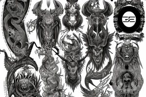 Demonic Runic Elaborate Intricate Comprehensive tattoo idea