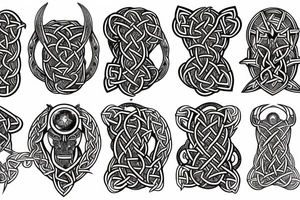 Viking Celtic Runic Elaborate Intricate Comprehensive Demon woman gorgeous beautiful Feral Chaos tattoo idea
